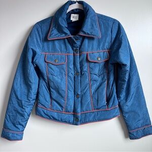 BDG Urban Outfitters Women’s Puffer Coat Vintage-Style Denim-Blue Size S